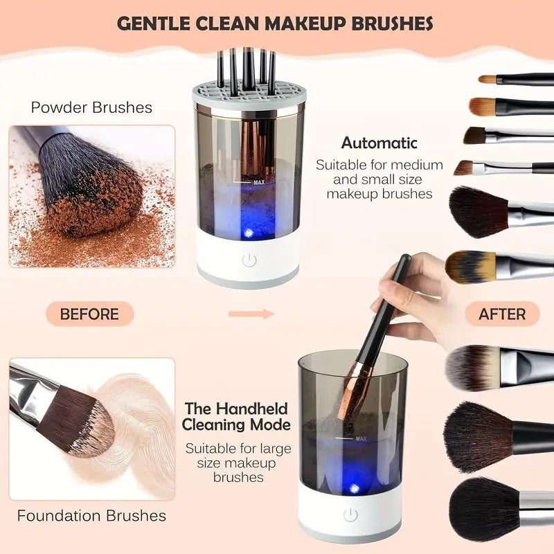 Health & Beauty - Portable Automatic Rotating Makeup Brush Cleaner USB