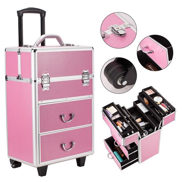 Health & Beauty - Handled with wheels Makeup Storage Box