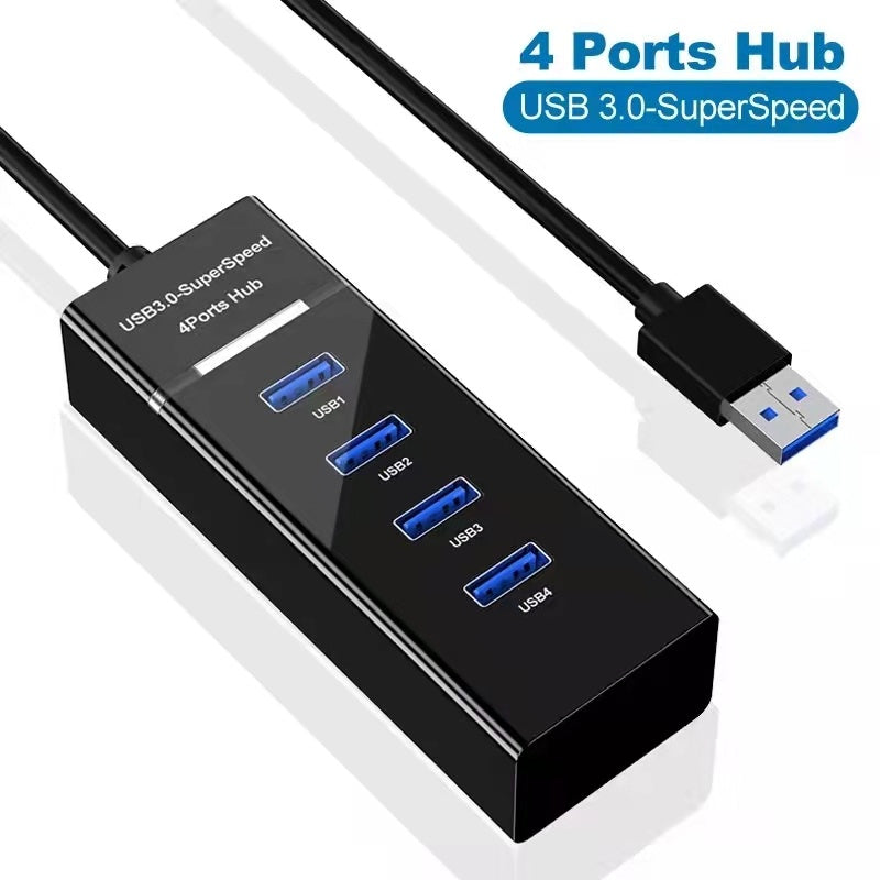 Electronic - Office - 4 In 1 2.0 3.0 USB HUB Splitter High Speed Multi Cable For Desktop PC Laptop Adapter
