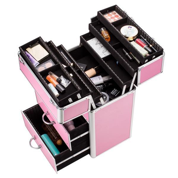 Health & Beauty - Handled with wheels Makeup Storage Box
