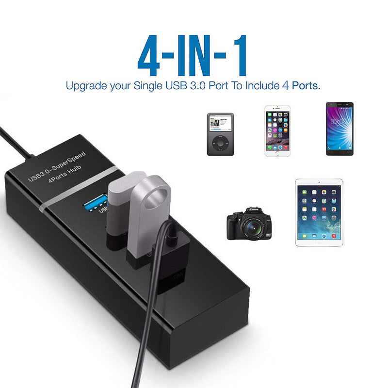 Electronic - Office - 4 In 1 2.0 3.0 USB HUB Splitter High Speed Multi Cable For Desktop PC Laptop Adapter