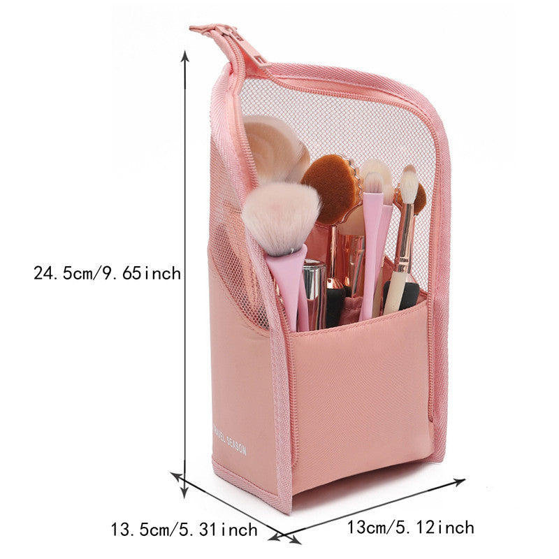 Health & Beauty - Travel Waterproof Cosmetic Bag Stand-up Foldable Makeup Cup With Zipper