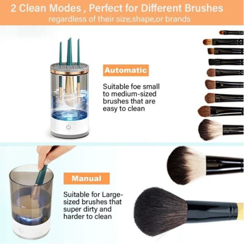 Health & Beauty - Portable Automatic Rotating Makeup Brush Cleaner USB