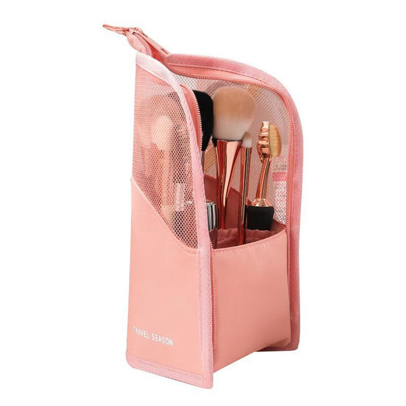 Health & Beauty - Travel Waterproof Cosmetic Bag Stand-up Foldable Makeup Cup With Zipper