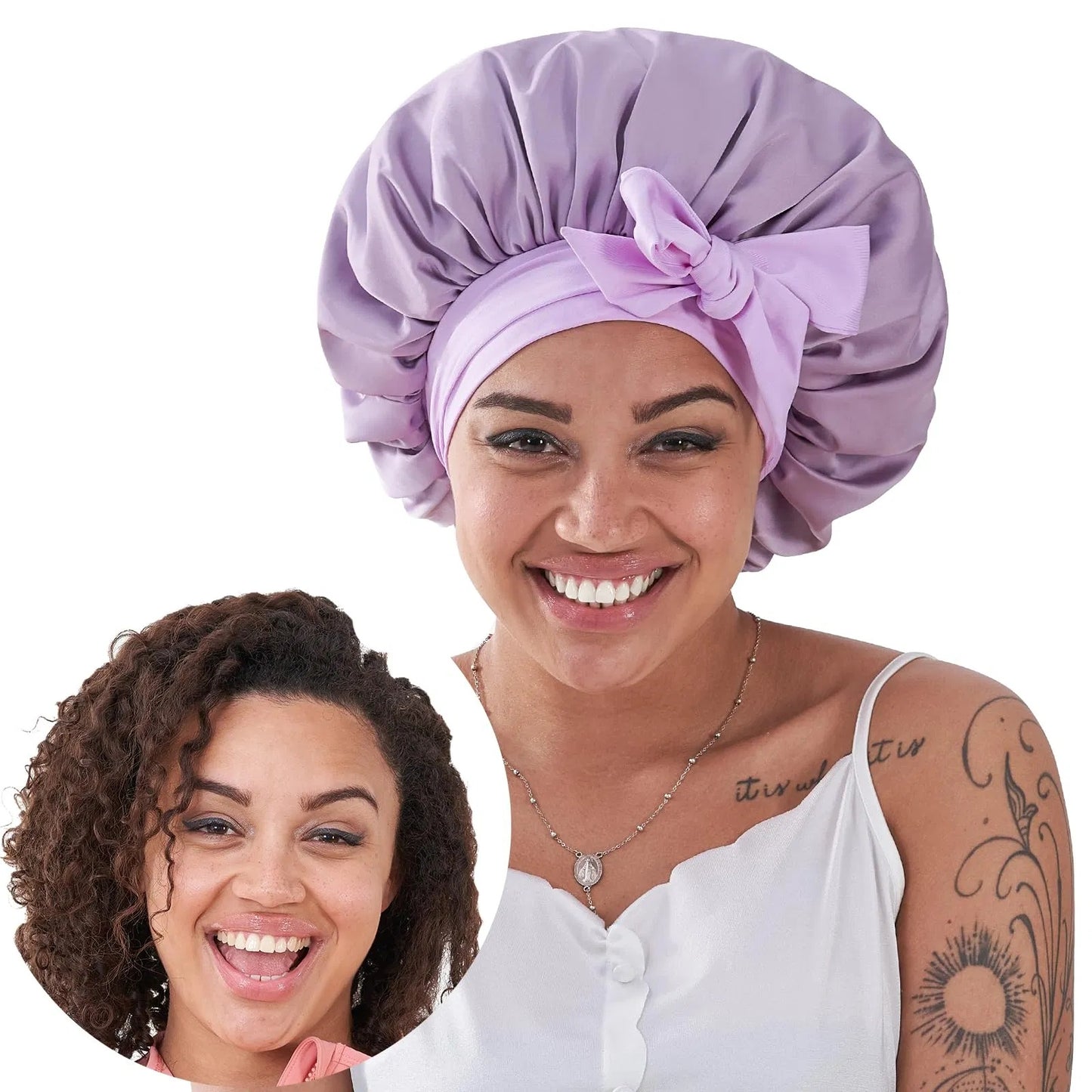 Health & Beauty - Silk Satin Bonnet For Sleeping For Wavy Curly Natural Hair - Red