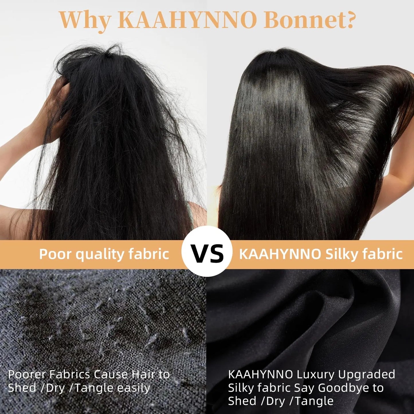 Health & Beauty - Silk Satin Bonnet For Sleeping For Wavy Curly Natural Hair - Black