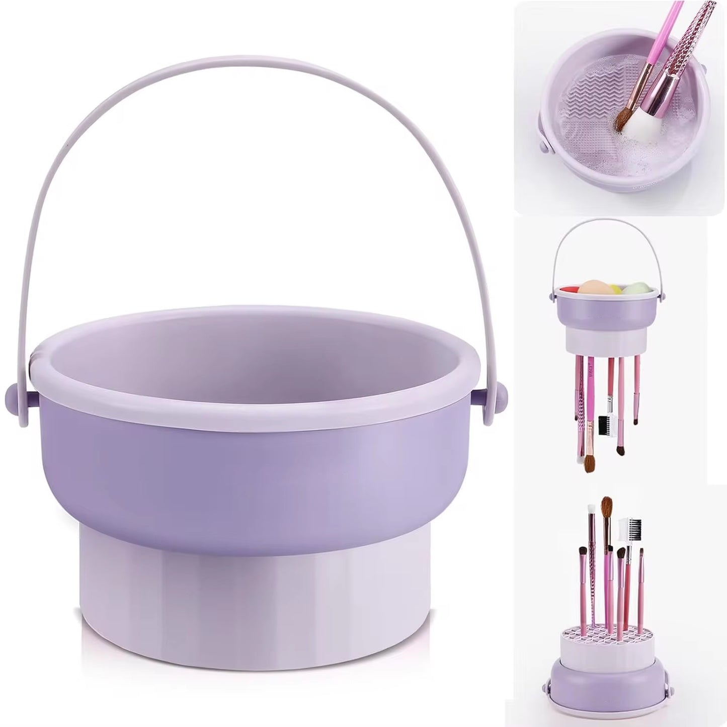 Health & Beauty - Makeup Brush Silicone Cleaning Bowl Drying Shelf