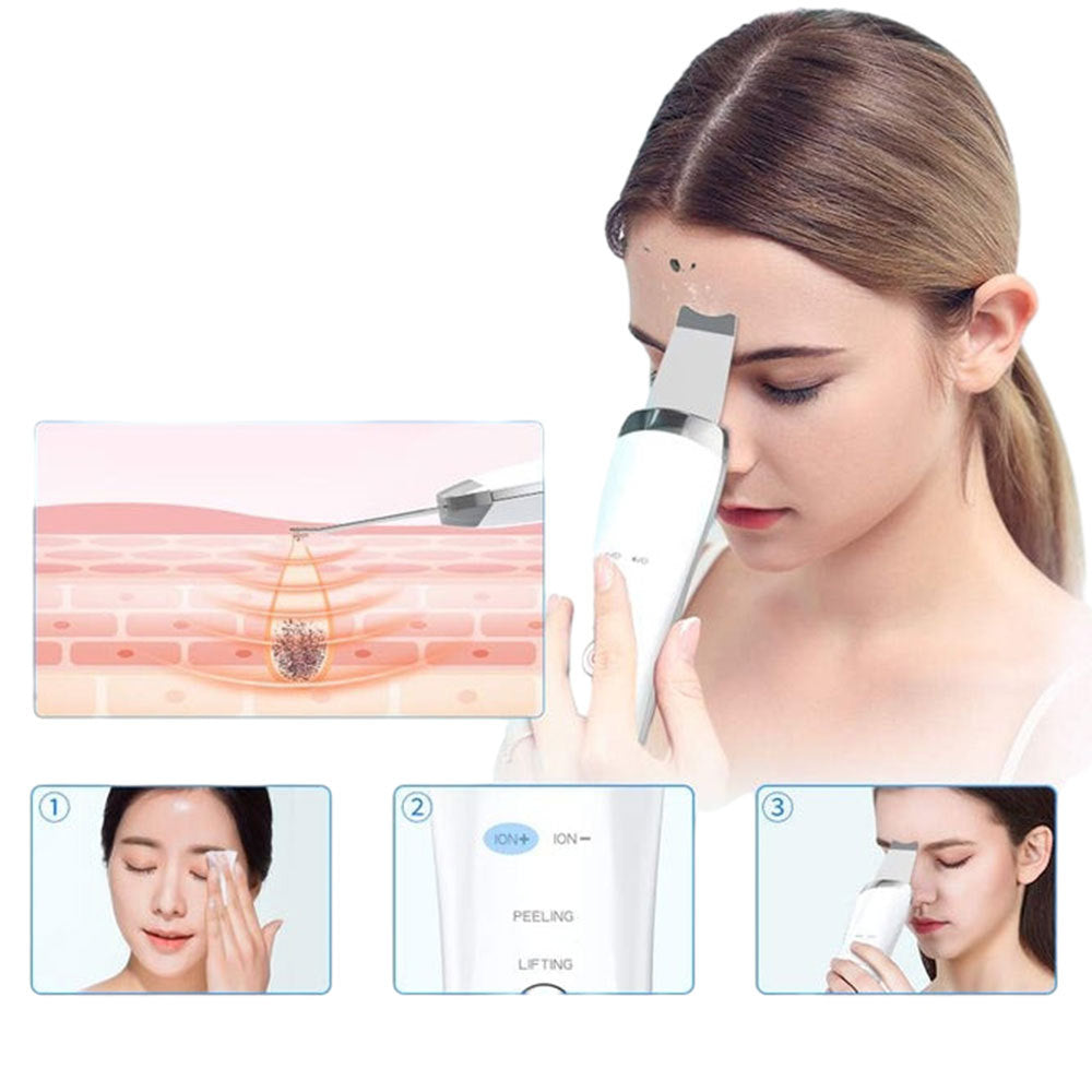 Health & Beauty - Electric Ultrasonic Skin Scrubber Face Spatula for Home