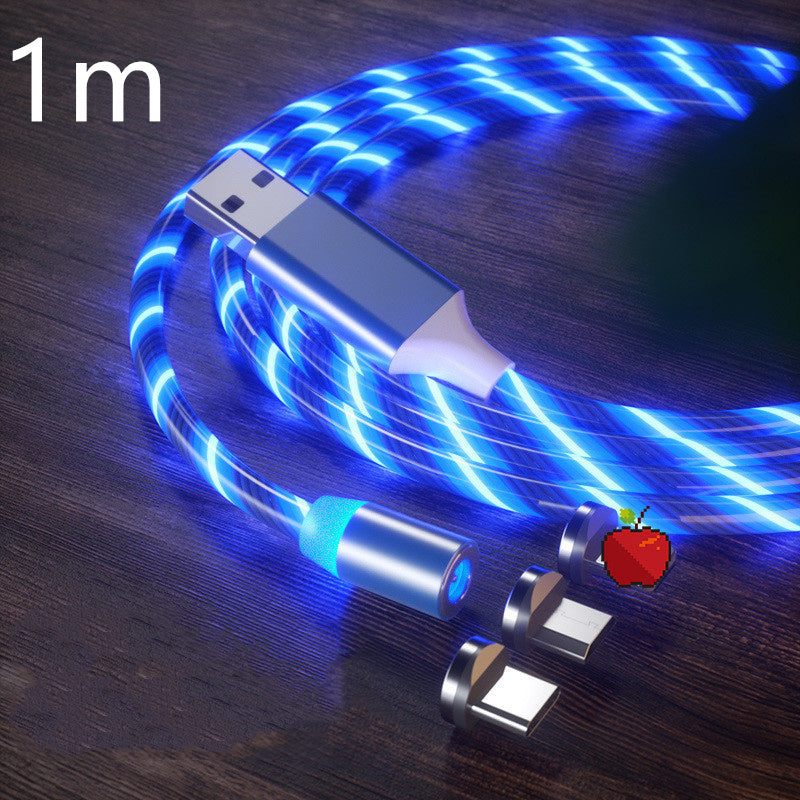 Electronic - Phone - Magnetic Streamer Fast Charging Cable Lighting Micro USB Cable LED Magnet Charger Type-C Cable