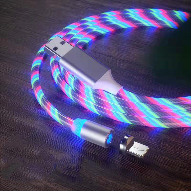 Electronic - Phone - Magnetic Streamer Fast Charging Cable Lighting Micro USB Cable LED Magnet Charger Type-C Cable