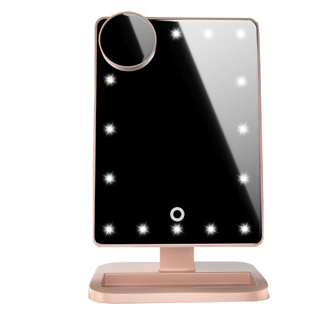 Health & Beauty - Touch Screen Makeup Mirror With 20 LED Light Bluetooth Music Speaker 10X Magnifying