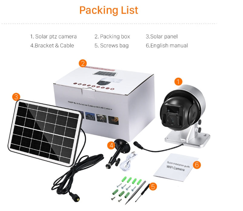 Electronic - Home - Solar Powered Wireless WiFi Surveillance Camera