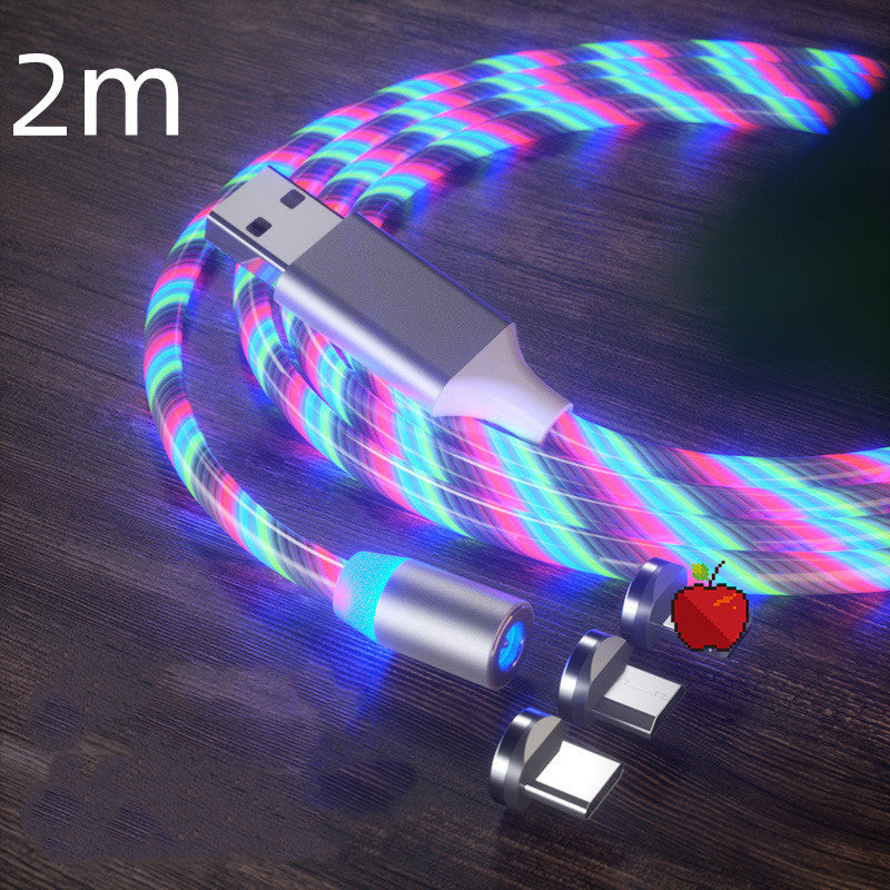 Electronic - Phone - Magnetic Streamer Fast Charging Cable Lighting Micro USB Cable LED Magnet Charger Type-C Cable