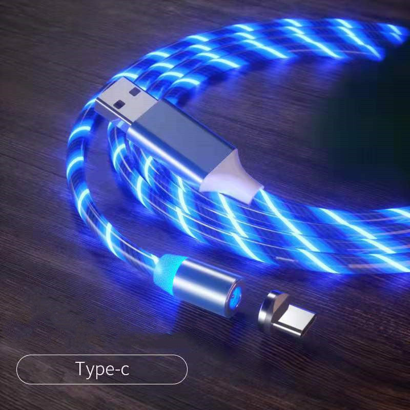 Electronic - Phone - Magnetic Streamer Fast Charging Cable Lighting Micro USB Cable LED Magnet Charger Type-C Cable