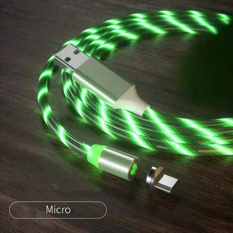Electronic - Phone - Magnetic Streamer Fast Charging Cable Lighting Micro USB Cable LED Magnet Charger Type-C Cable