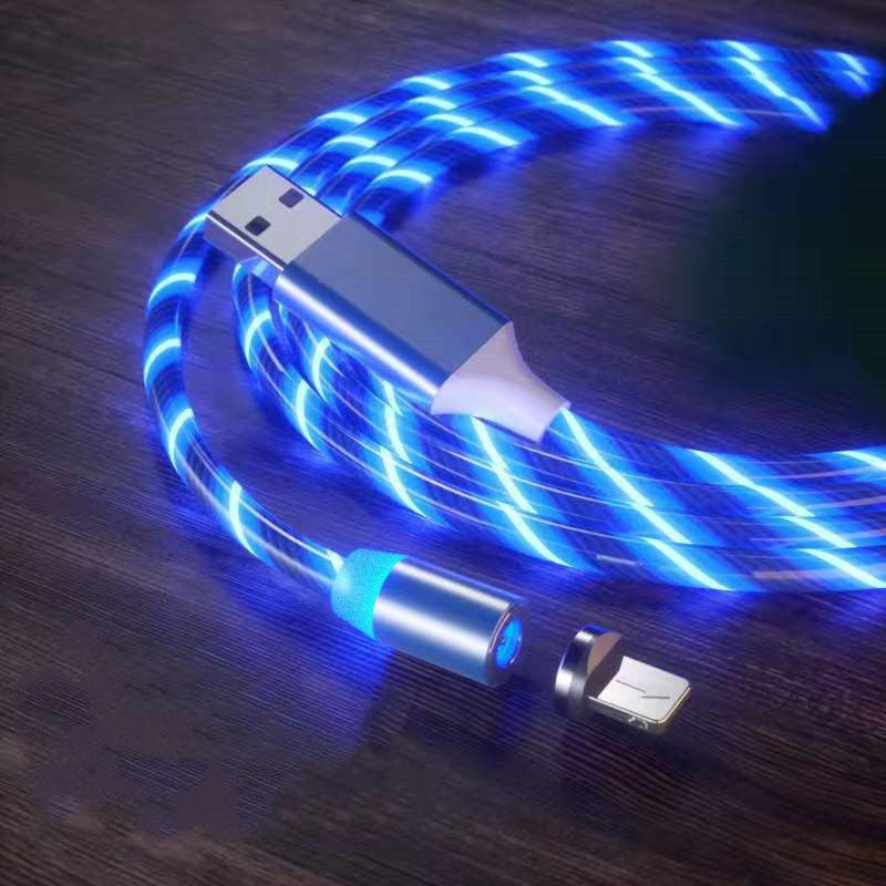 Electronic - Phone - Magnetic Streamer Fast Charging Cable Lighting Micro USB Cable LED Magnet Charger Type-C Cable