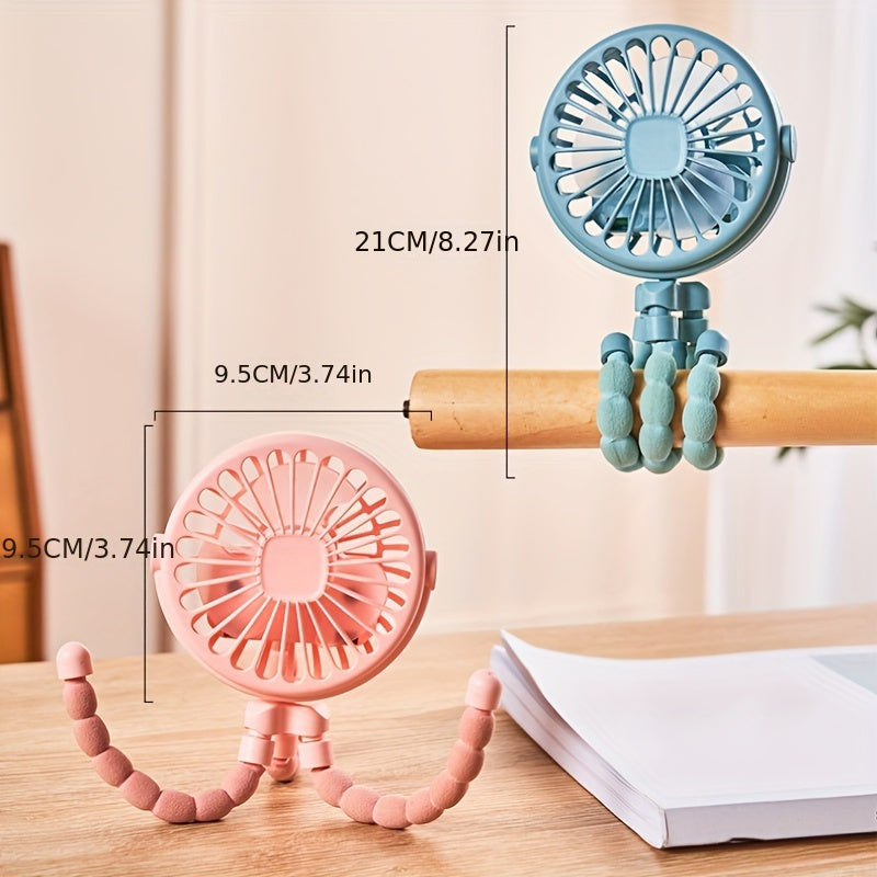 Electronic - Home - New Portable USB Mini Fan Octopus Adjustable Fan With Light