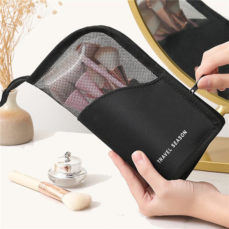 Health & Beauty - Travel Waterproof Cosmetic Bag Stand-up Foldable Makeup Cup With Zipper