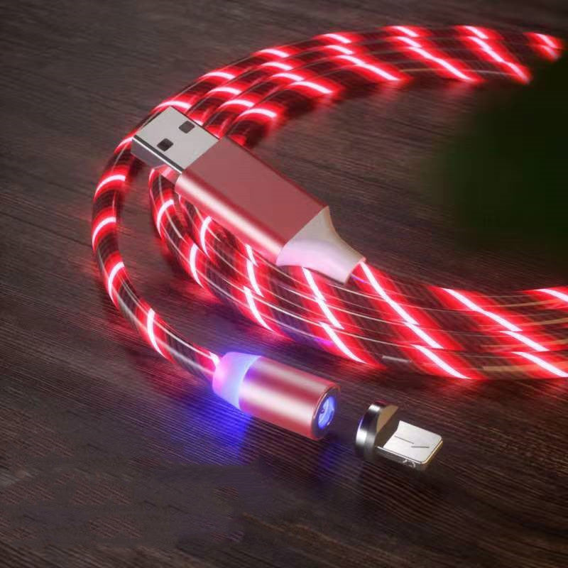 Electronic - Phone - Magnetic Streamer Fast Charging Cable Lighting Micro USB Cable LED Magnet Charger Type-C Cable