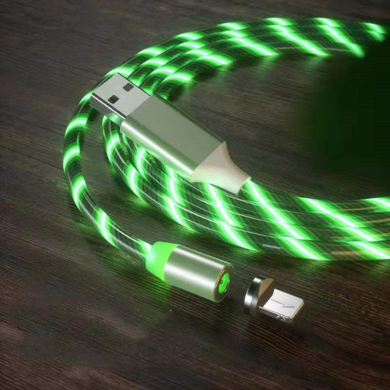 Electronic - Phone - Magnetic Streamer Fast Charging Cable Lighting Micro USB Cable LED Magnet Charger Type-C Cable