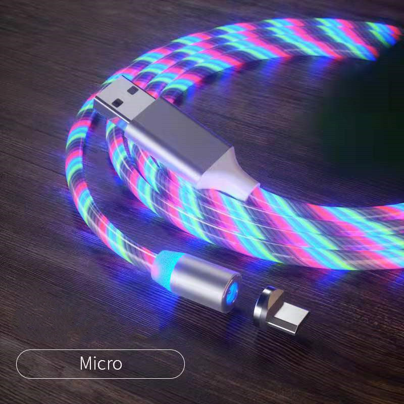Electronic - Phone - Magnetic Streamer Fast Charging Cable Lighting Micro USB Cable LED Magnet Charger Type-C Cable