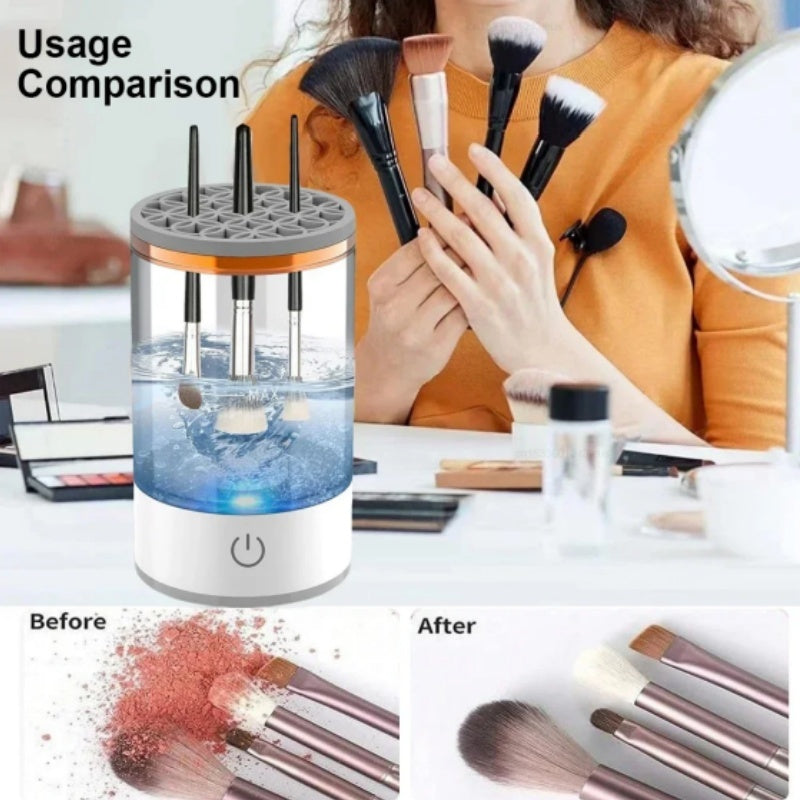 Health & Beauty - Portable Automatic Rotating Makeup Brush Cleaner USB