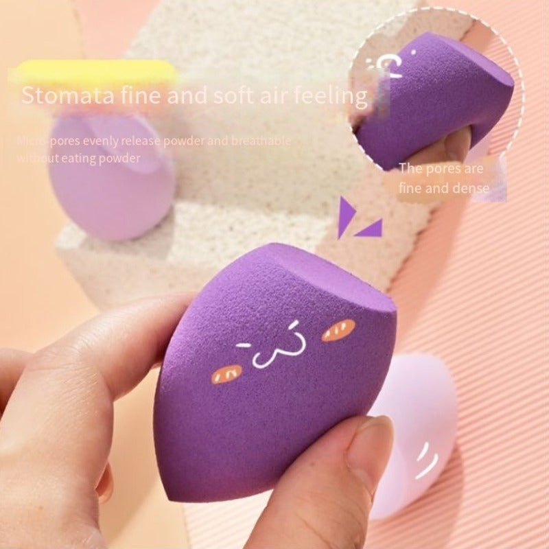 Health & Beauty - Egg Drop Gourd Diagonal Cut Powder Puff Super Soft  Mushroom Head Set with Case