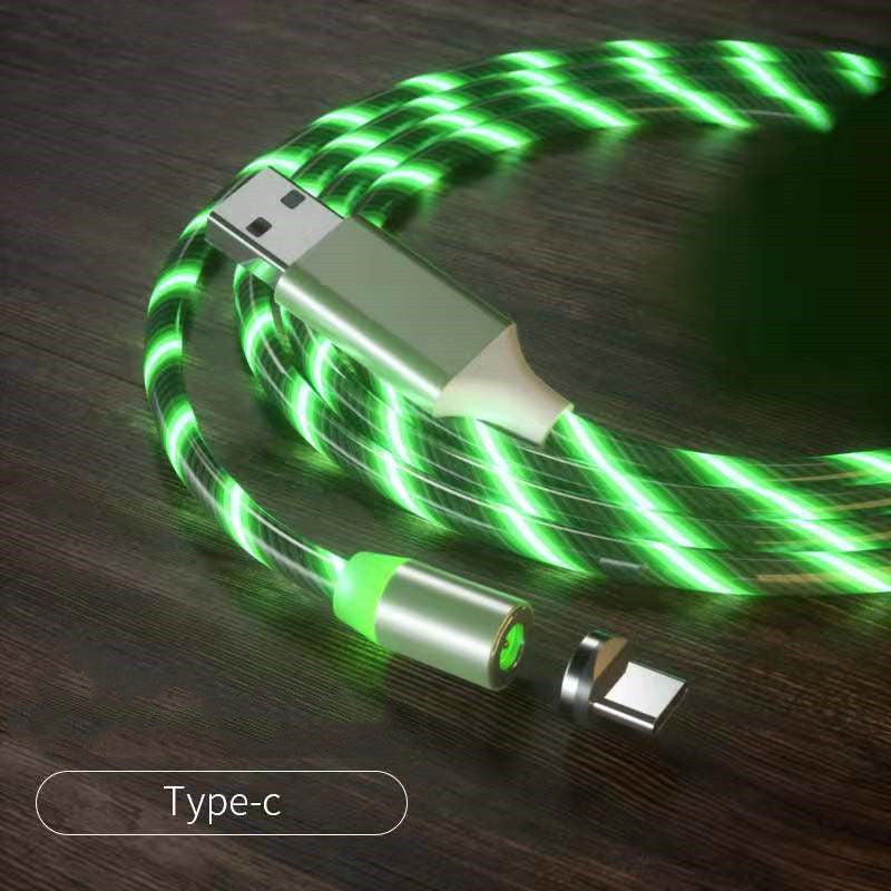 Electronic - Phone - Magnetic Streamer Fast Charging Cable Lighting Micro USB Cable LED Magnet Charger Type-C Cable