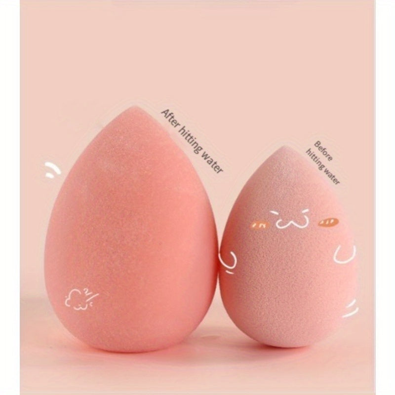 Health & Beauty - Egg Drop Gourd Diagonal Cut Powder Puff Super Soft  Mushroom Head Set with Case