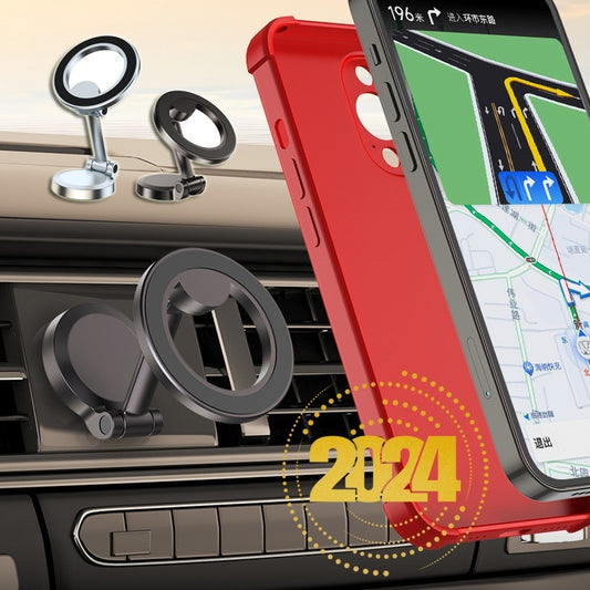 Electronic - Phone - Magnetic Mount All-Metal Foldable Phone Holder For Car