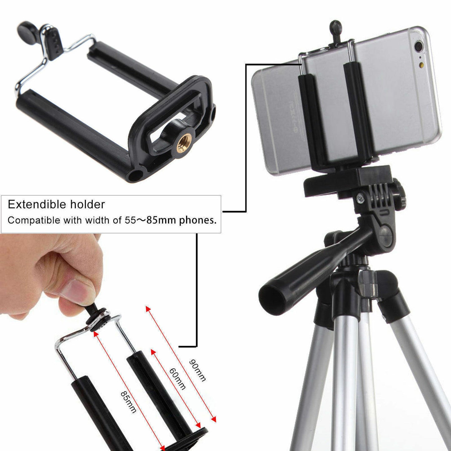 Electronic - Phone - Professional Camera Tripod Stand Holder Mount For Cell Phone