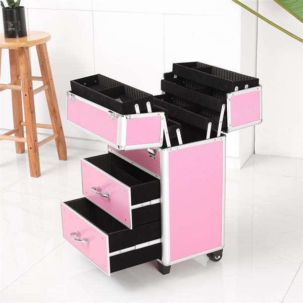Health & Beauty - Handled with wheels Makeup Storage Box