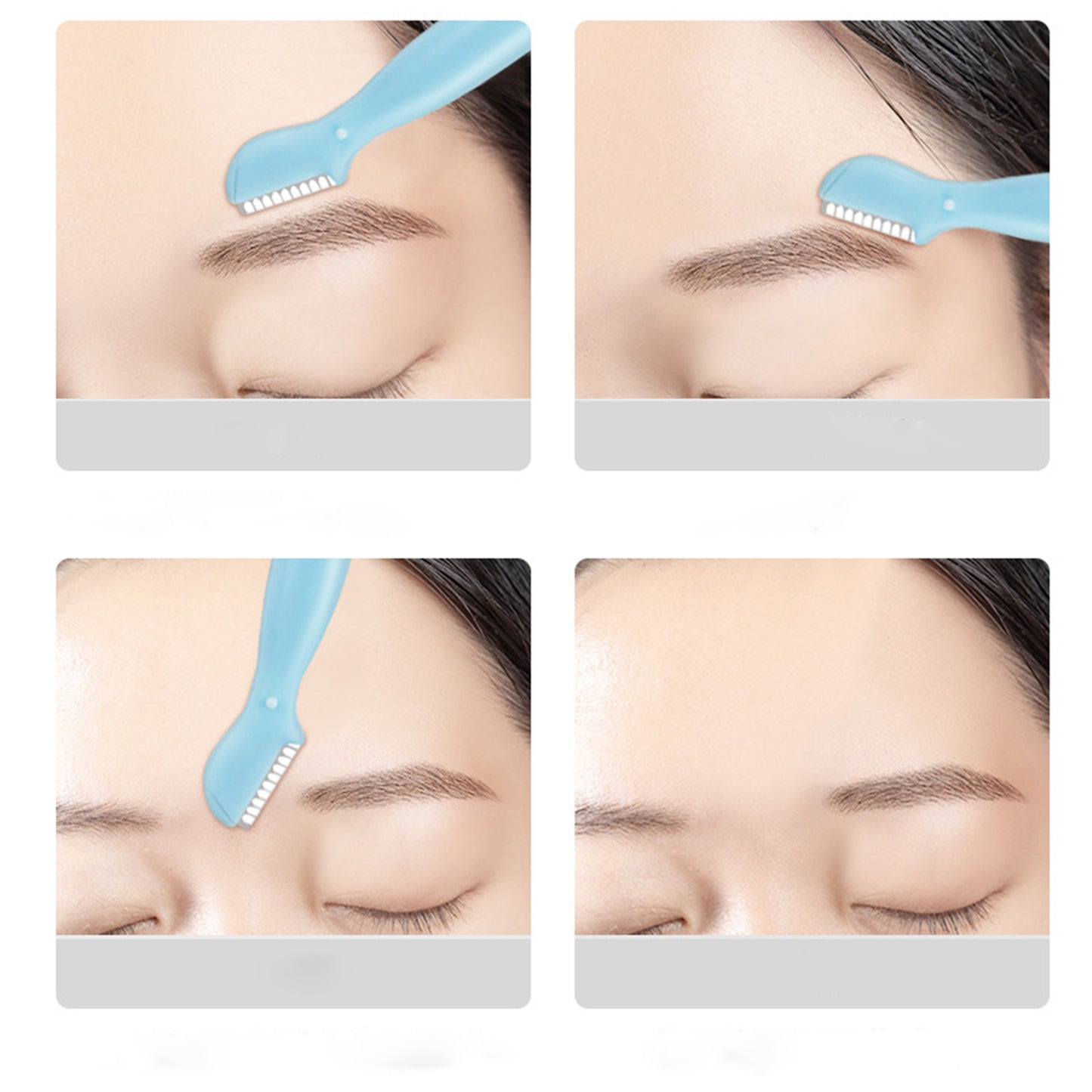Health & Beauty - 4 Pcs Straight Handle Round Head Eyebrow Trimmer Beginner