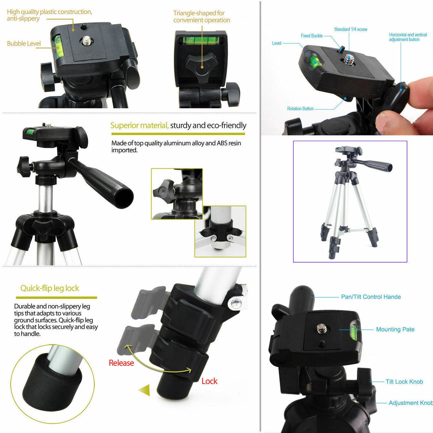 Electronic - Phone - Professional Camera Tripod Stand Holder Mount For Cell Phone