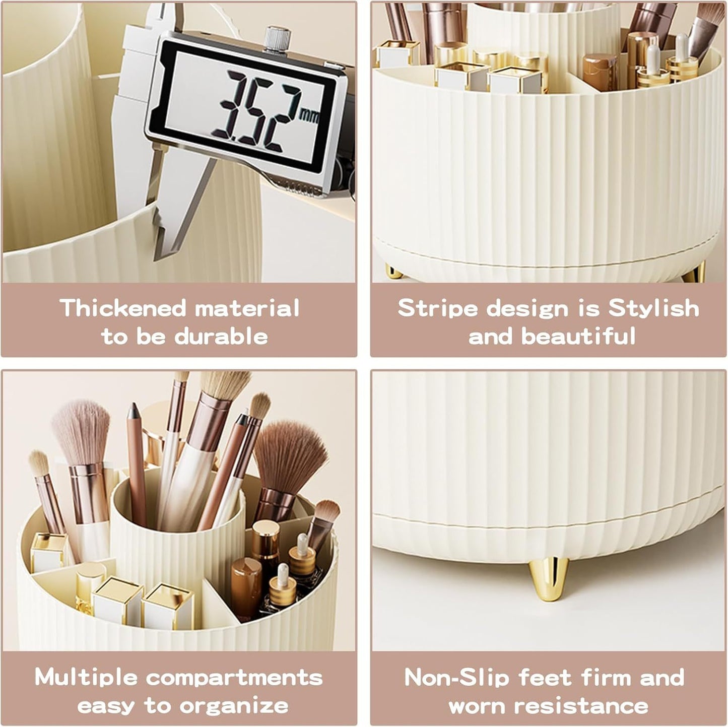 Health & Beauty - 360 Degree Rotating Makeup Brush Holder Large Capacity