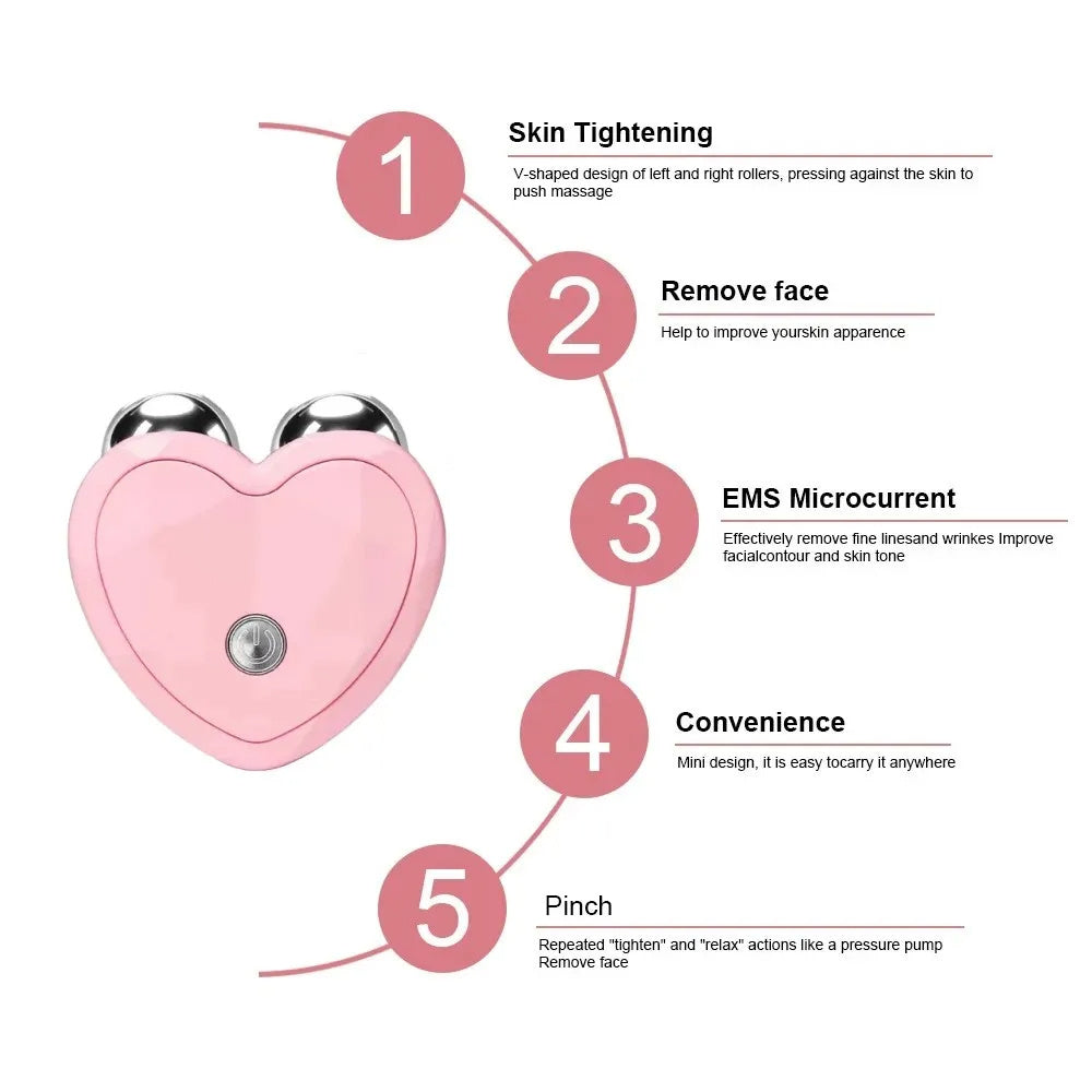Health & Beauty - EMS Face Lifting Machine Facial Massager Microcurrent Roller