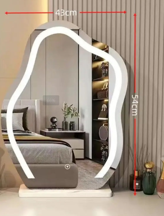 Health & Beauty - Large Makeup Mirror Cloud Shape Vanity Mirror 3 Colors LED Lights 220V
