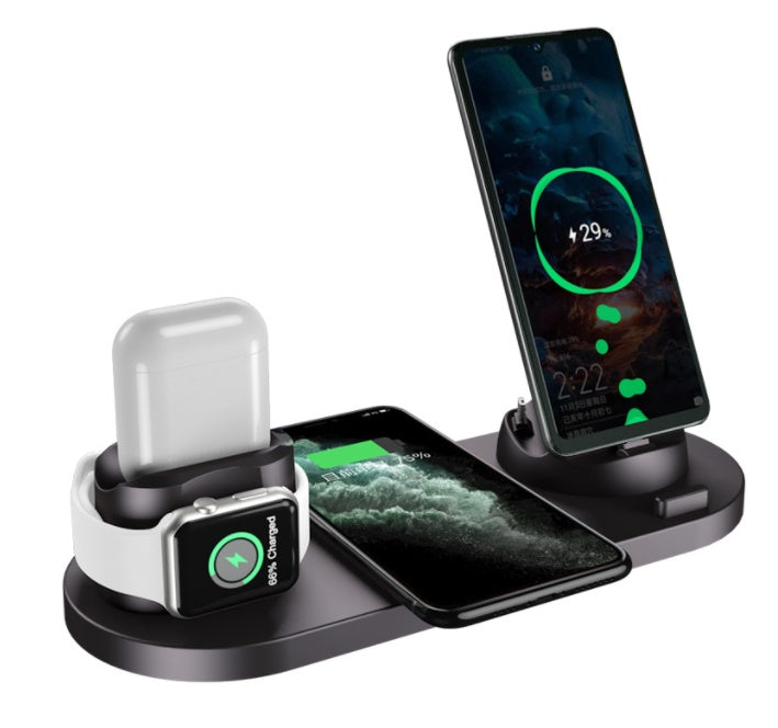 Electronic - Phone - Wireless Charger For iPhone - 6 In 1 Charging Dock Station