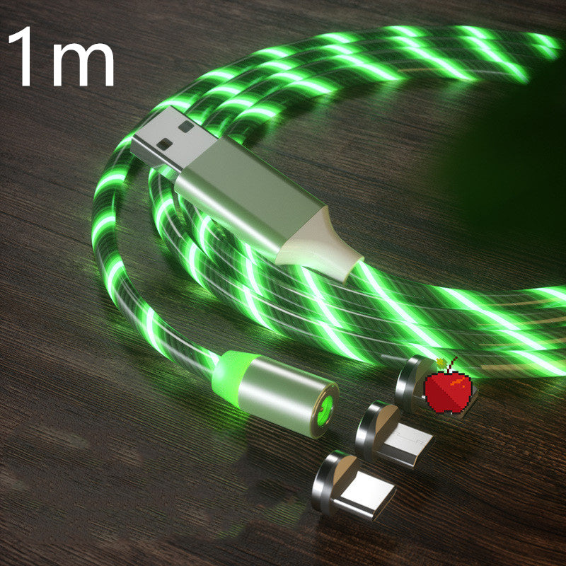 Electronic - Phone - Magnetic Streamer Fast Charging Cable Lighting Micro USB Cable LED Magnet Charger Type-C Cable
