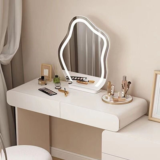 Health & Beauty - Large Makeup Mirror Cloud Shape Vanity Mirror 3 Colors LED Lights 220V