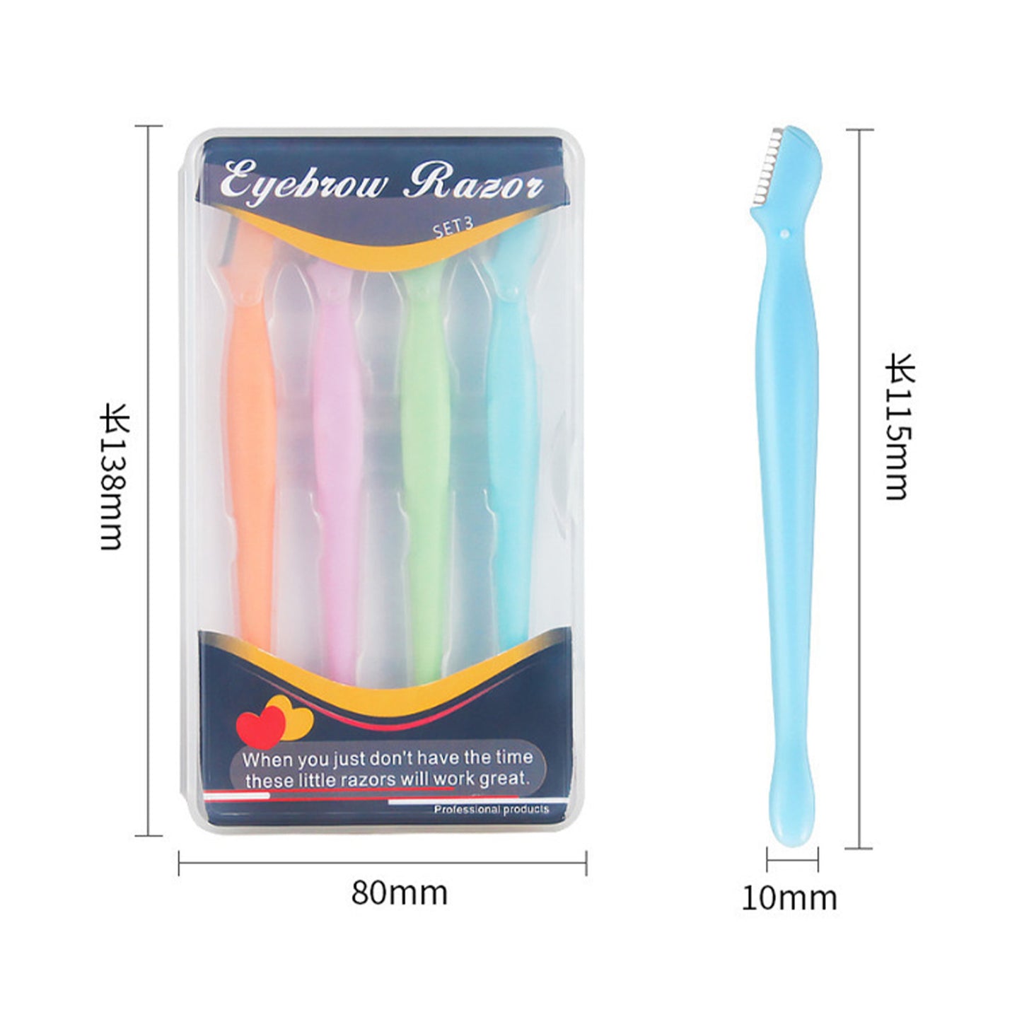 Health & Beauty - 4 Pcs Straight Handle Round Head Eyebrow Trimmer Beginner