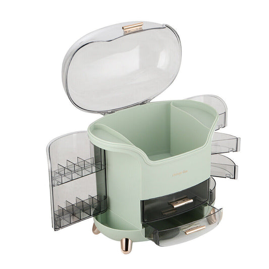 Health & Beauty - Large Cosmetic Skincare Organizer Tabletop Make-Up Storage Case 2 Drawers Box