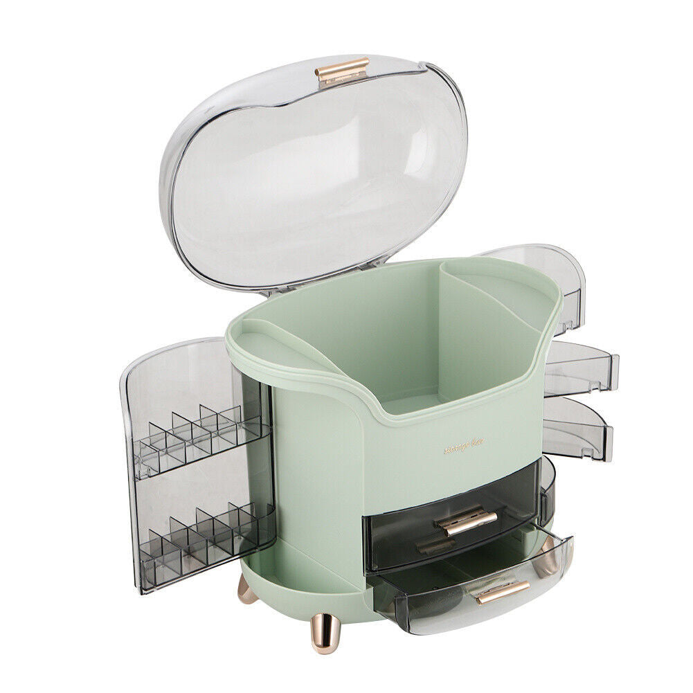 Health & Beauty - Large Cosmetic Skincare Organizer Tabletop Make-Up Storage Case 2 Drawers Box