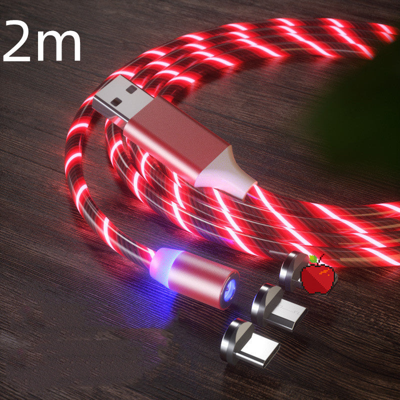 Electronic - Phone - Magnetic Streamer Fast Charging Cable Lighting Micro USB Cable LED Magnet Charger Type-C Cable