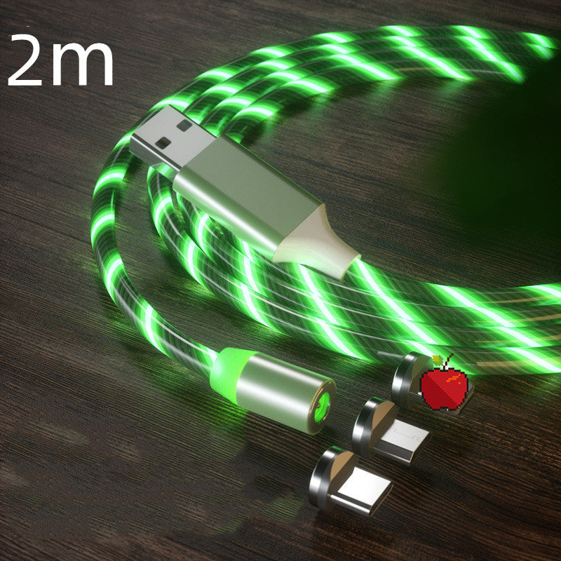 Electronic - Phone - Magnetic Streamer Fast Charging Cable Lighting Micro USB Cable LED Magnet Charger Type-C Cable