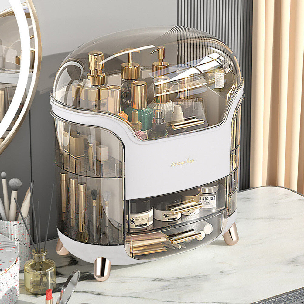 Health & Beauty - Large Cosmetic Skincare Organizer Tabletop Make-Up Storage Case 2 Drawers Box