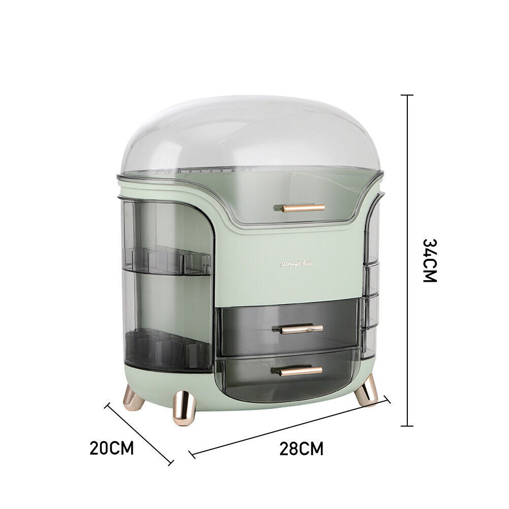 Health & Beauty - Large Cosmetic Skincare Organizer Tabletop Make-Up Storage Case 2 Drawers Box
