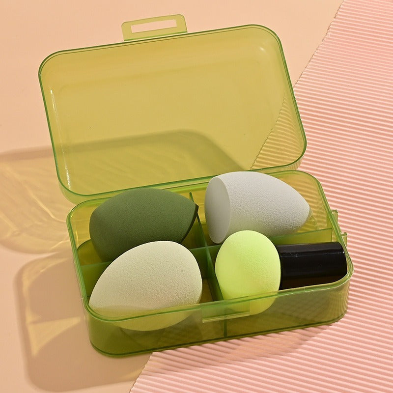 Health & Beauty - Egg Drop Gourd Diagonal Cut Powder Puff Super Soft  Mushroom Head Set with Case