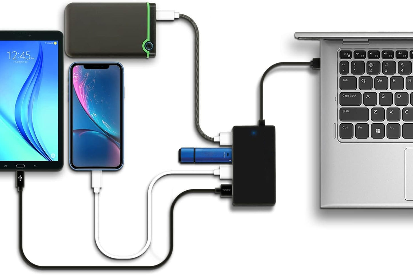 Electronic - Office - 4 Port USB HUB 2.0 Multi Splitter Expansion PC Adapter High Speed